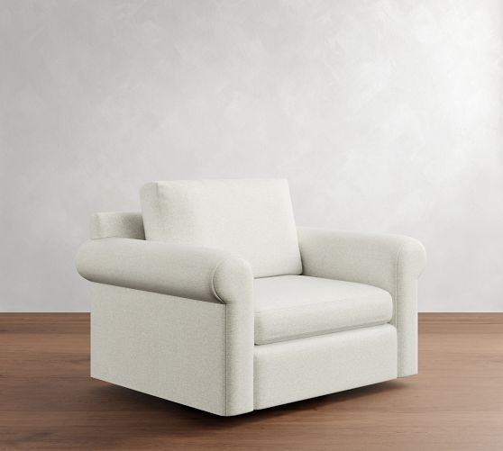 Shasta Roll Arm Swivel Chair by Pottery Barn