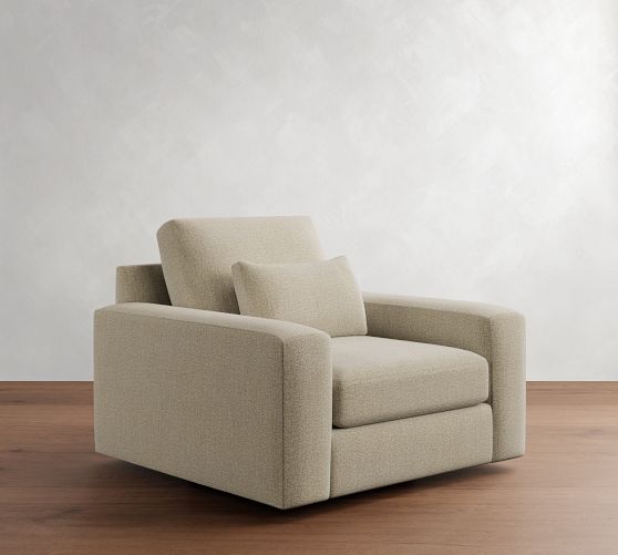 Big Sur Square Arm Deep Seat Swivel Chair by Pottery Barn