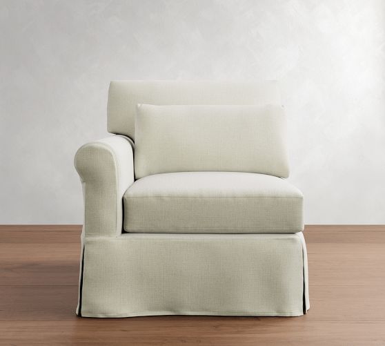 Build Your Own York Roll Arm Deep Seat Slipcovered Sectional by Pottery Barn