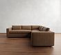 Carmel Wide Arm Leather 3-Piece L-Shaped Sectional (113")
