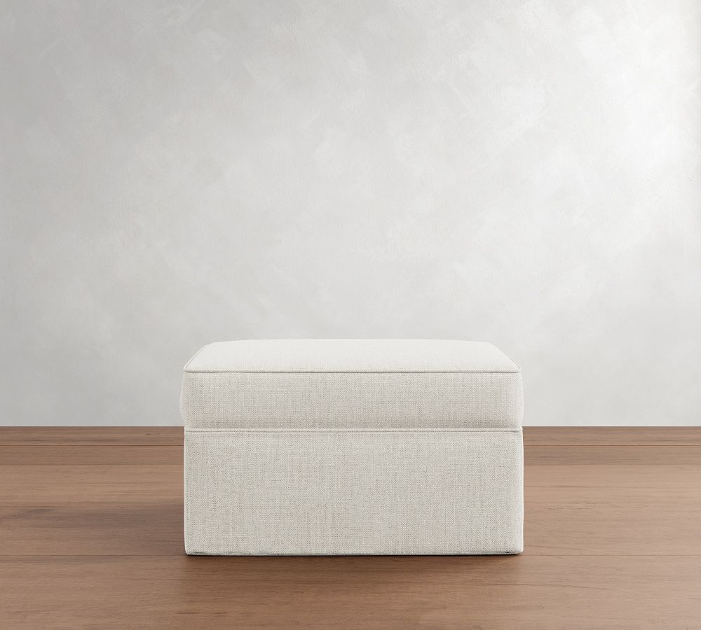 Pearce Slipcovered Ottoman by Pottery Barn