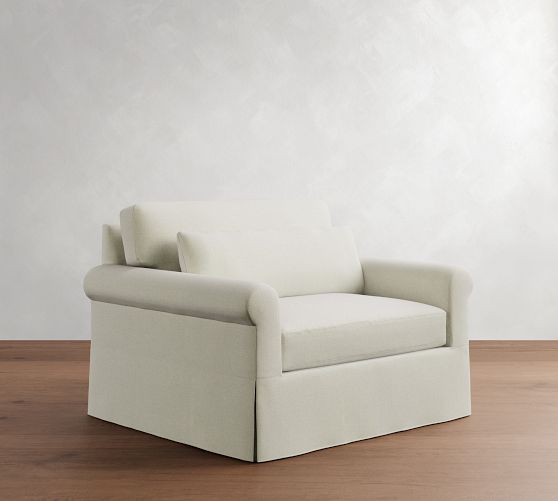 York Roll Arm Deep Seat Slipcovered Chair and a Half by Pottery Barn
