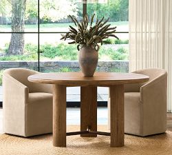 Baldwin Leather Barrel Back Dining Chair