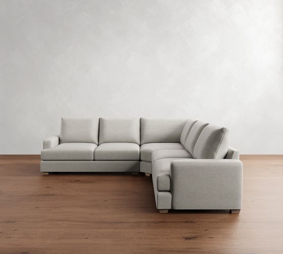 Canyon Square Arm 3-Piece L-Shaped Wedge Sectional (126") by Pottery Barn