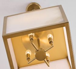 Manor Alabaster Square Indoor/Outdoor Pendant (14")