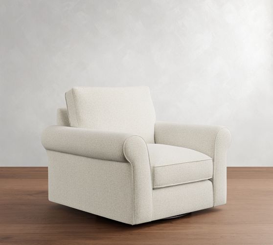 PB Comfort Roll Arm Swivel Chair by Pottery Barn