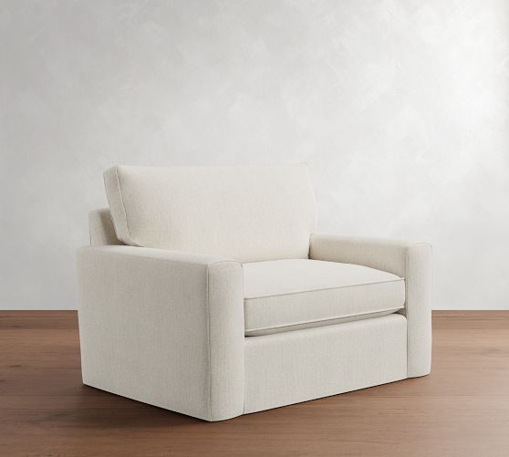 Pearce Square Arm Slipcovered Chair and a Half by Pottery Barn