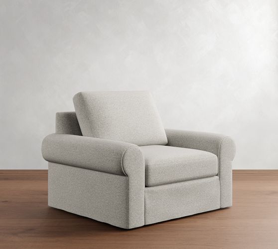 Big Sur Roll Arm Slipcovered Swivel Chair by Pottery Barn