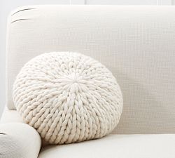 Cozy Handknit Round Pillow Cover