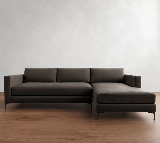 Jake Leather Chaise Sectional (111"-120") by Pottery Barn