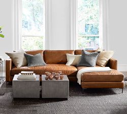 Jake Leather Chaise Sectional (111"&ndash;120")