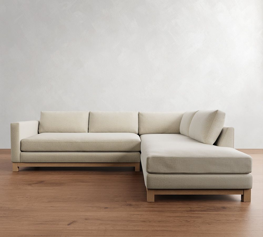 Jake Seadrift Wood Base Return Bumper Sectional (106") by Pottery Barn
