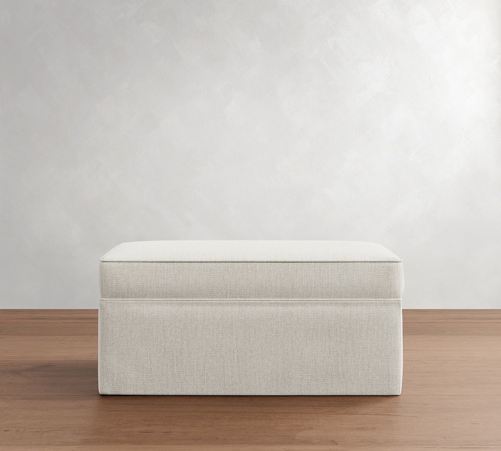 Pearce Slipcovered Ottoman and a Half by Pottery Barn