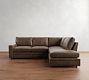 Pearce Square Arm Leather Return Bumper Sectional (112")