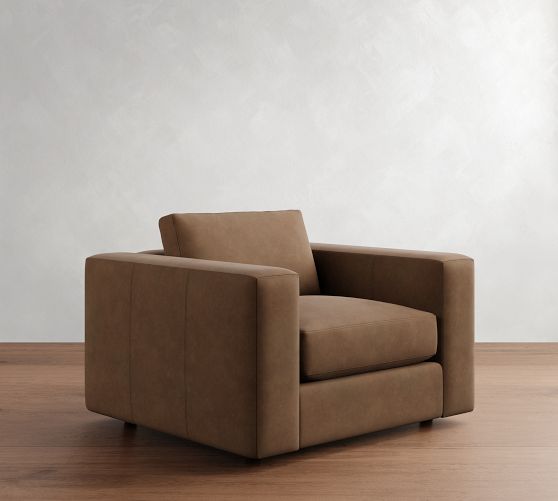 Carmel Wide Arm Leather Chair by Pottery Barn