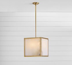 Manor Alabaster Square Indoor/Outdoor Pendant (14")
