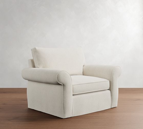 Pearce Roll Arm Slipcovered Chair and a Half by Pottery Barn