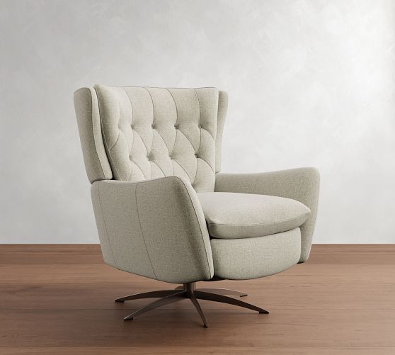 Wells Tufted Swivel Recliner by Pottery Barn