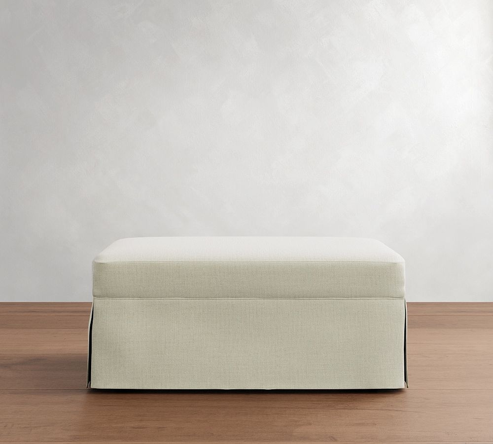 York Slipcovered Ottoman and a Half by Pottery Barn