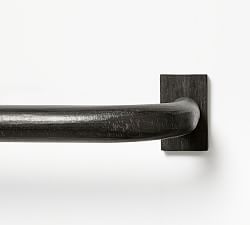 Open Box: Hidden Connection Room Darkening Curtain Rod, 48" - 88" - 1.25" Diam. - Cast Iron Black