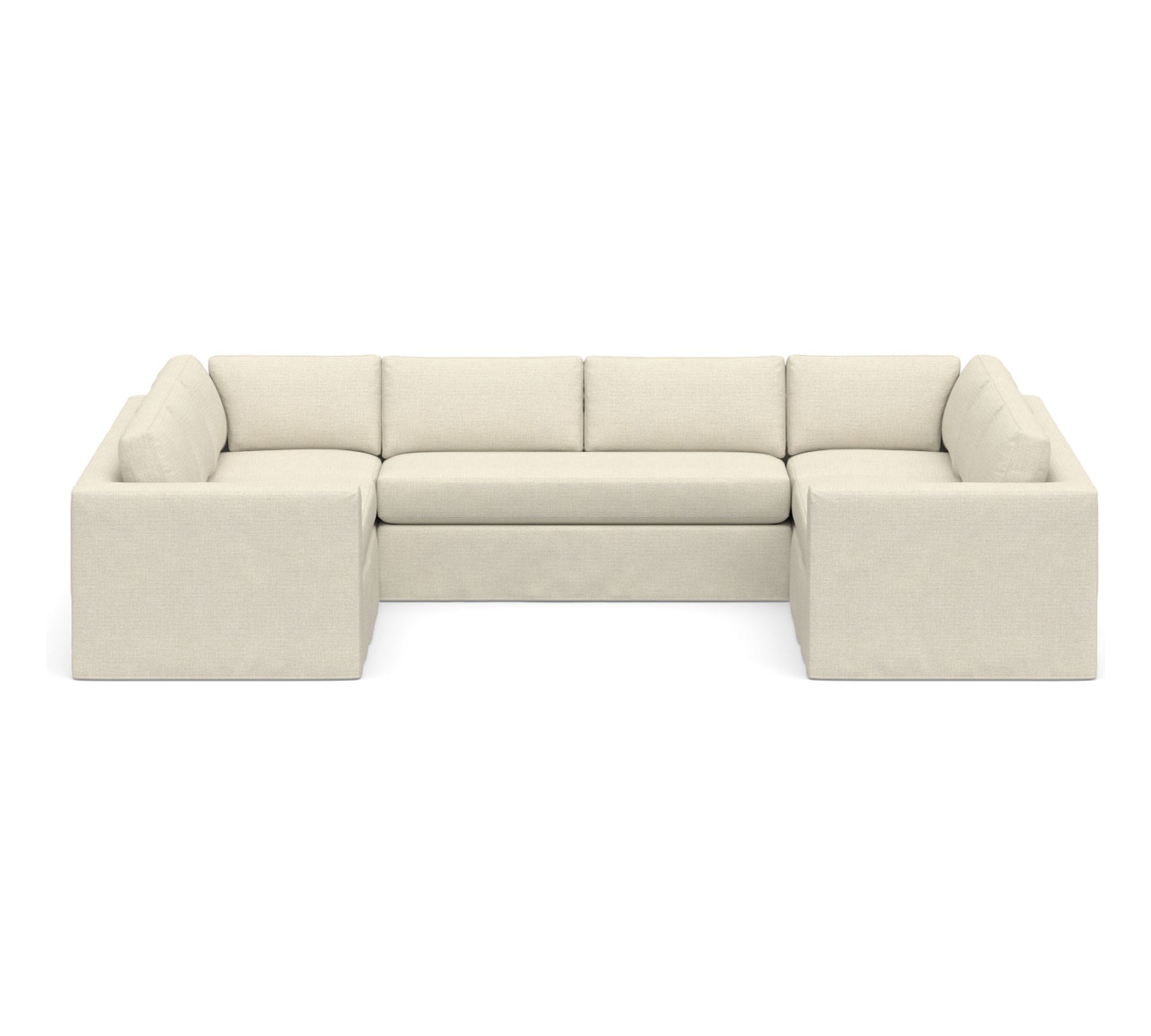 Carmel Wide Arm Slipcovered U-Shaped Sectional (144") - thumbnail 2