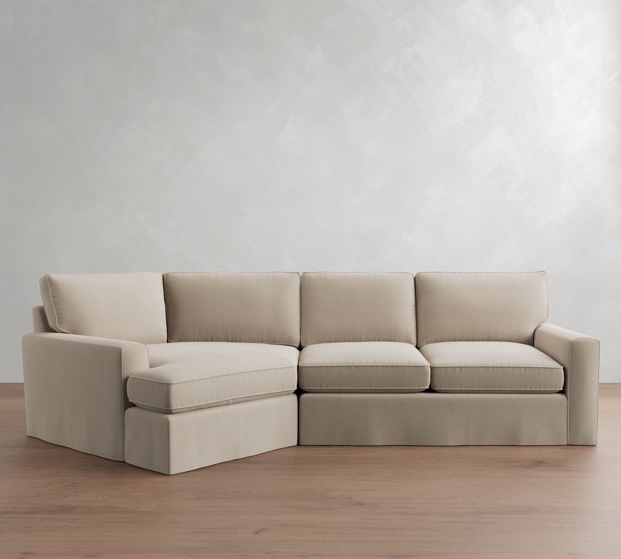 Pearce Square Arm Deep Seat Slipcovered Cuddle Chaise Sectional (137"&ndash;167") - thumbnail 10