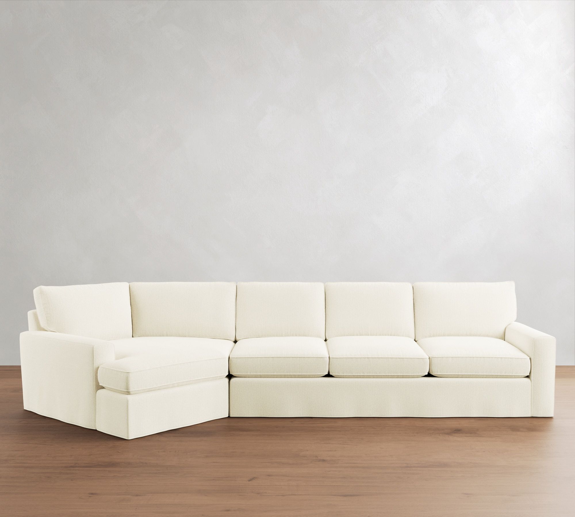 Pearce Square Arm Deep Seat Slipcovered Cuddle Chaise Sectional (137"&ndash;167") - thumbnail 4