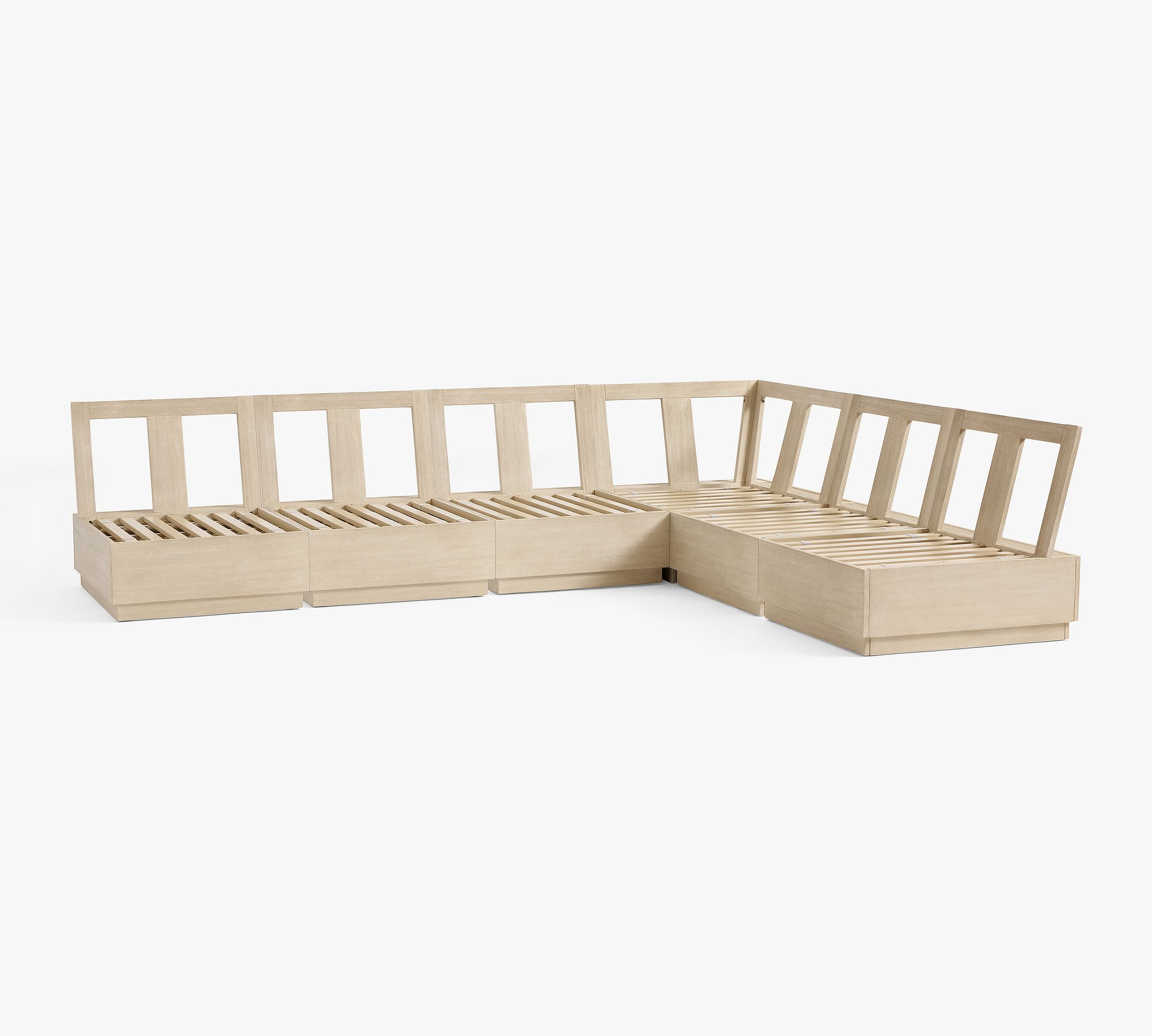 Indio Eucalyptus Modern Platform 6-Piece Outdoor Sectional (120") - thumbnail 2