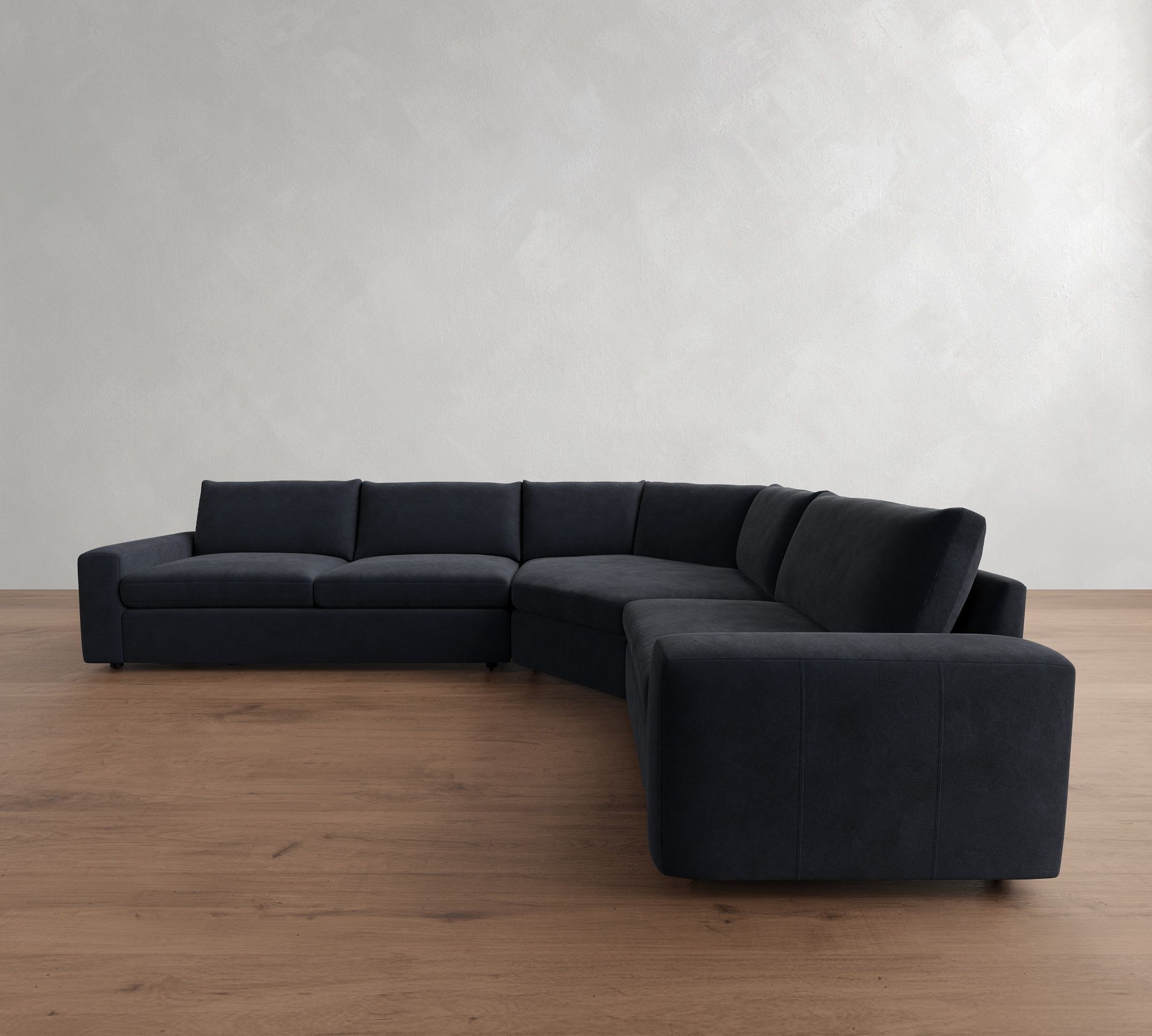 Sierra Leather 3-Piece Wedge Sectional (139"&ndash;149")