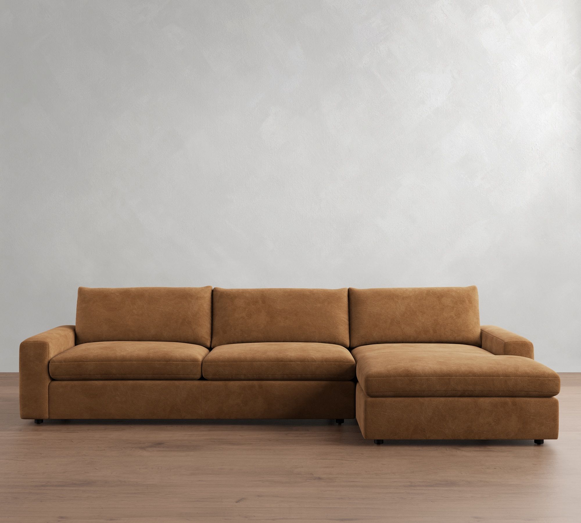 Sierra Leather Chaise Sectional (139"&ndash;154")