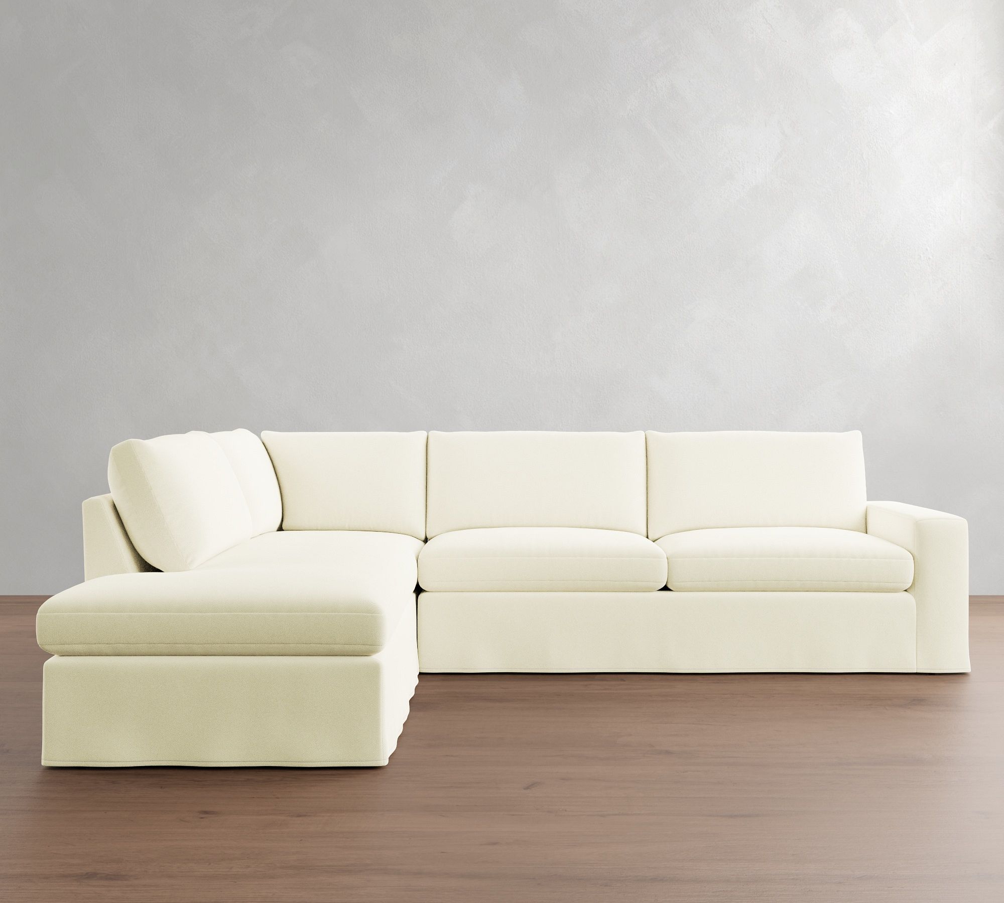 Sierra Slipcovered Return Bumper Sectional (126"&ndash;138")