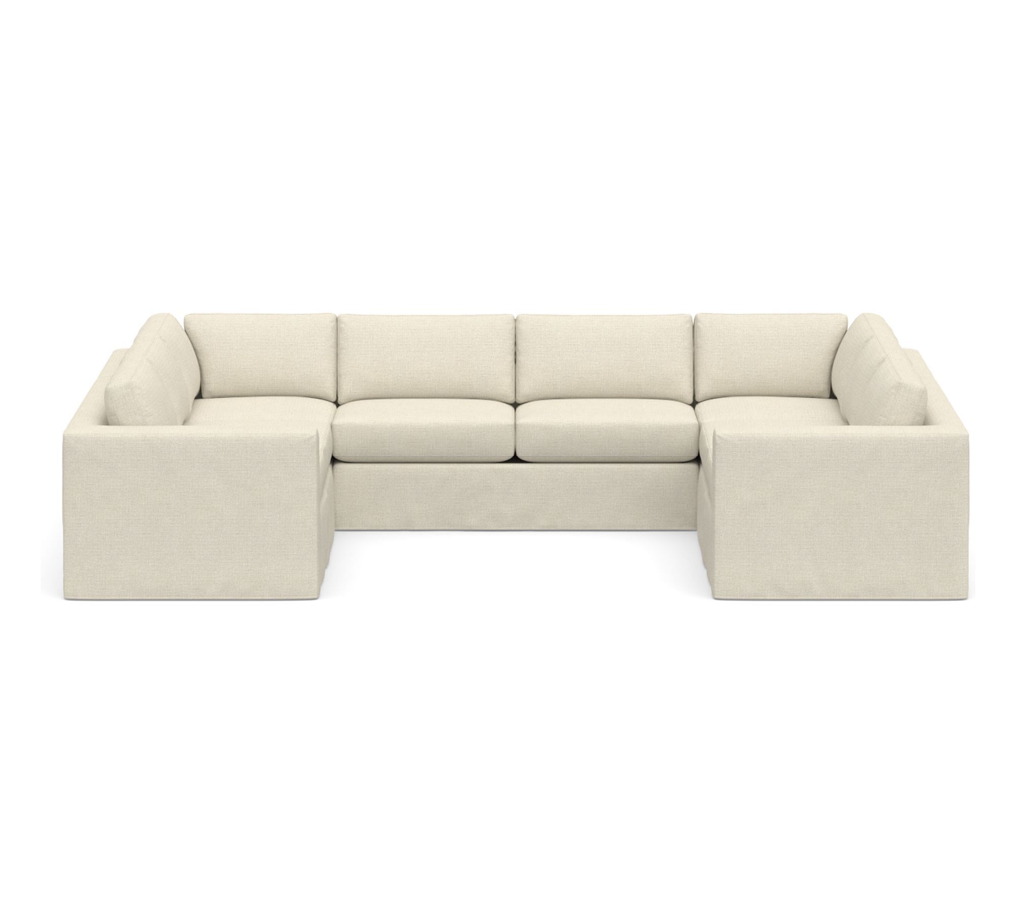 Carmel Wide Arm Slipcovered U-Shaped Sectional (144") - thumbnail 5