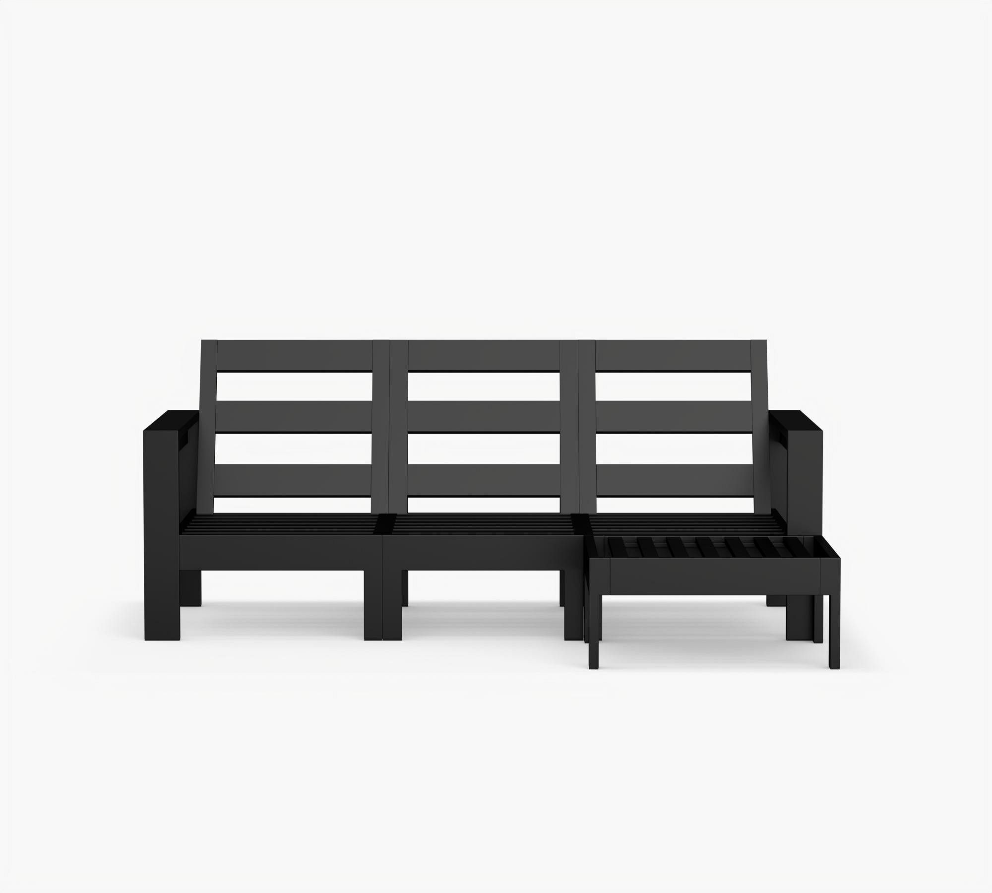 Malibu Metal 4-Piece Outdoor Sectional (77")