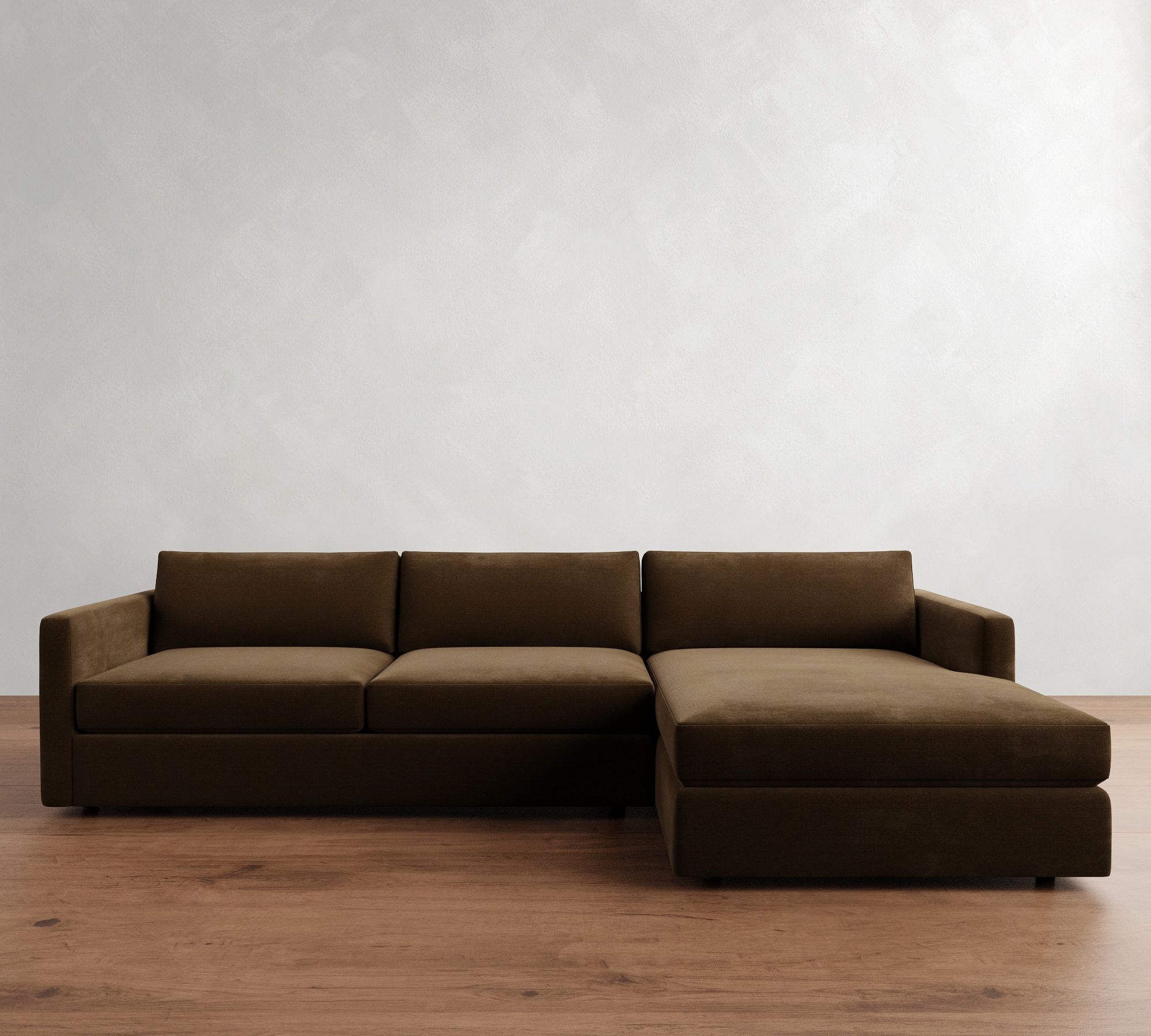 Carmel Slim Arm Chaise Sectional (107"&ndash;129")