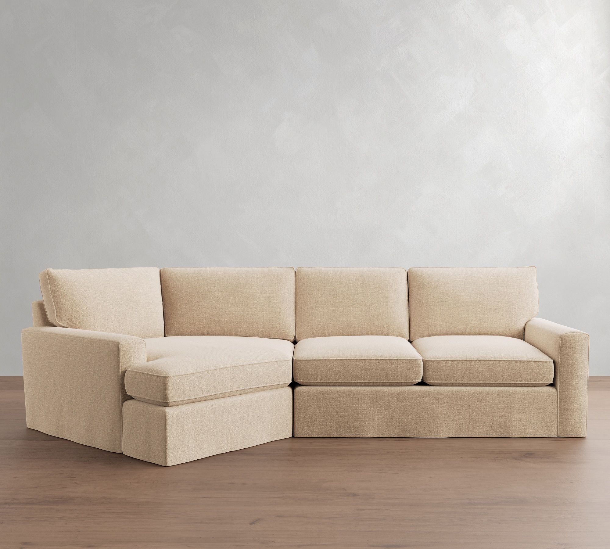 Pearce Square Arm Deep Seat Slipcovered Cuddle Chaise Sectional (137"&ndash;167") - thumbnail 2