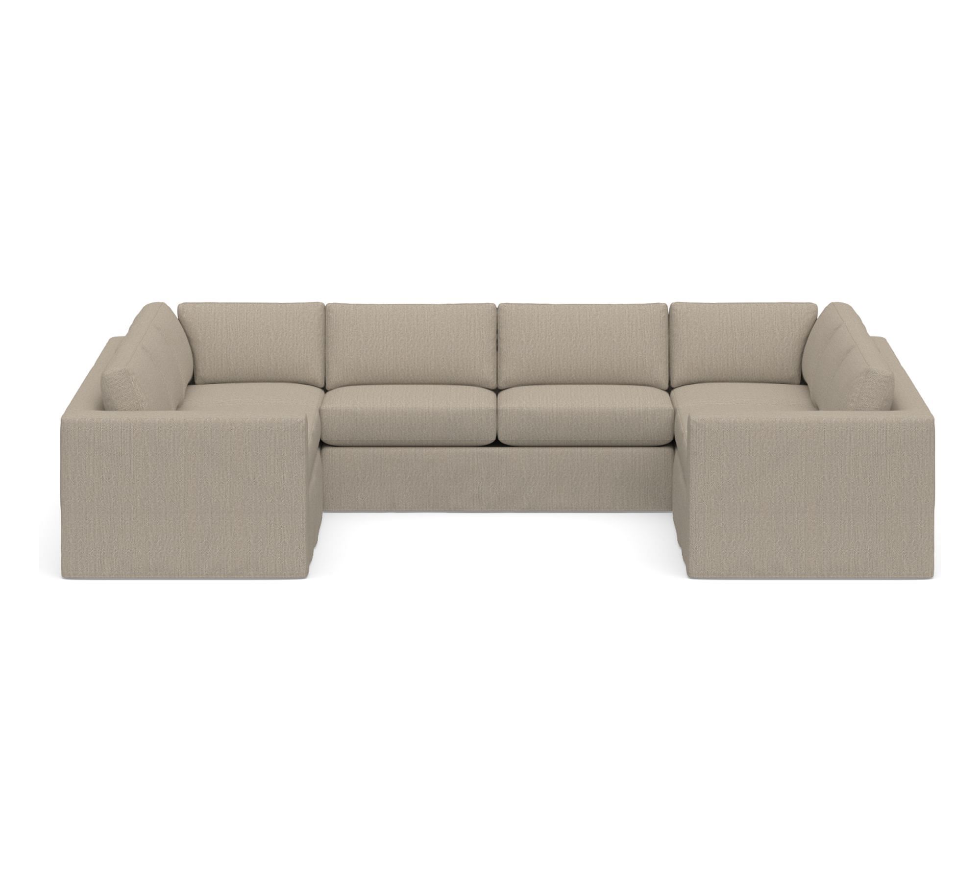 Carmel Wide Arm Slipcovered U-Shaped Sectional (144") - thumbnail 4
