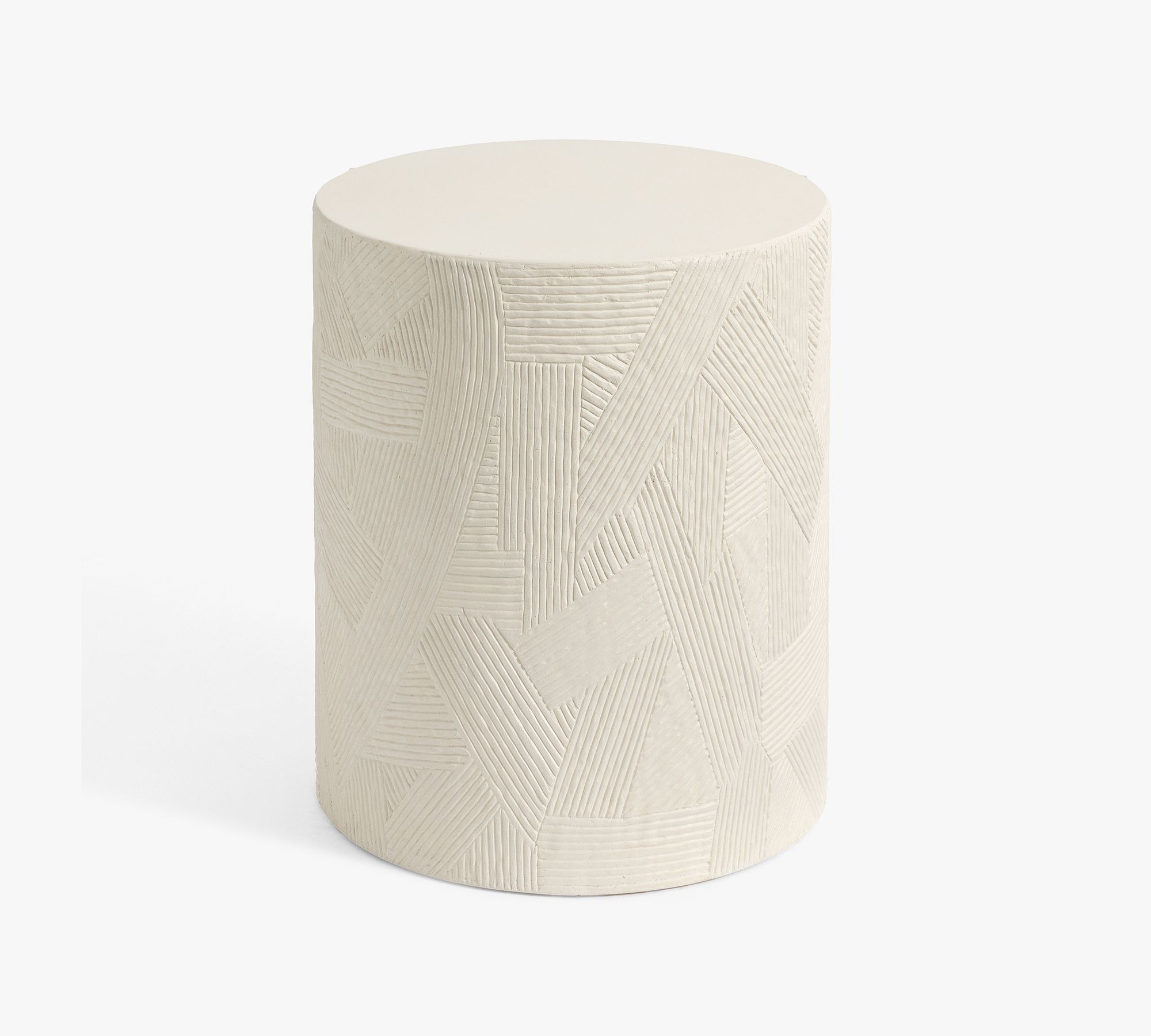 Textured Earthenware Outdoor Accent Table (13")