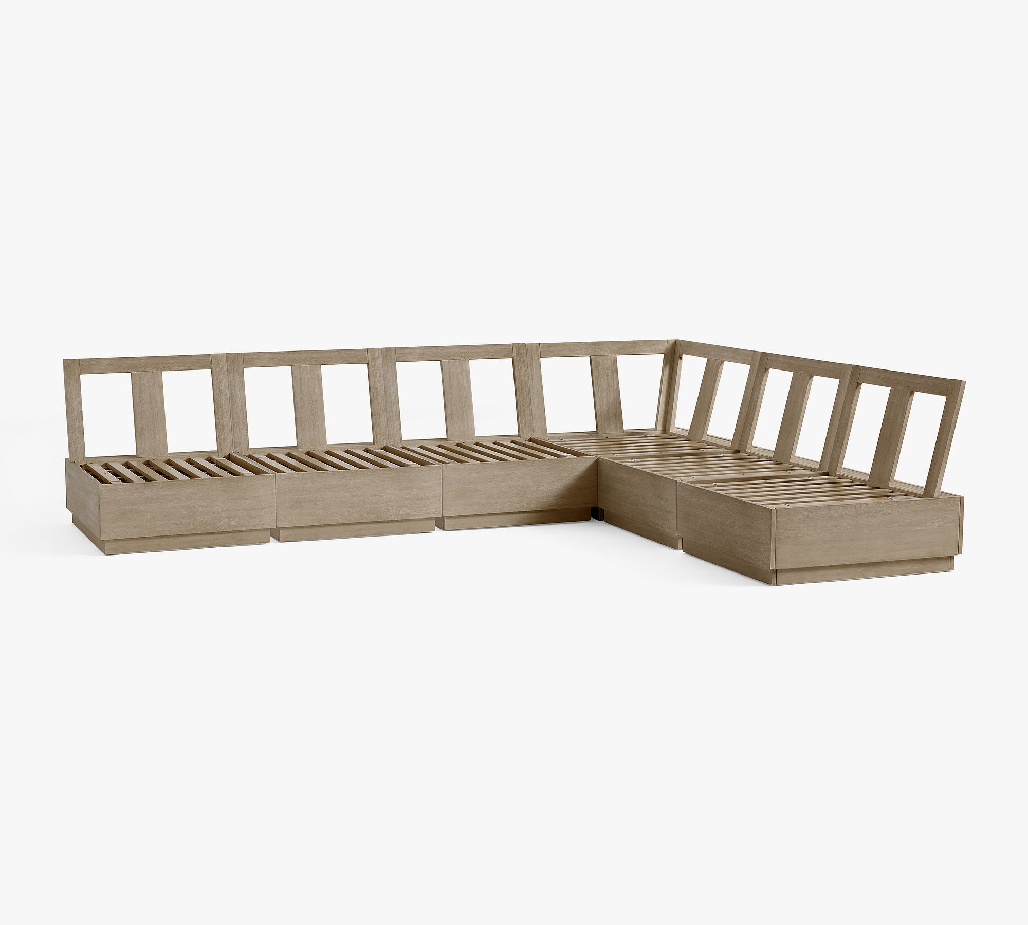 Indio Eucalyptus Modern Platform 6-Piece Outdoor Sectional (120")
