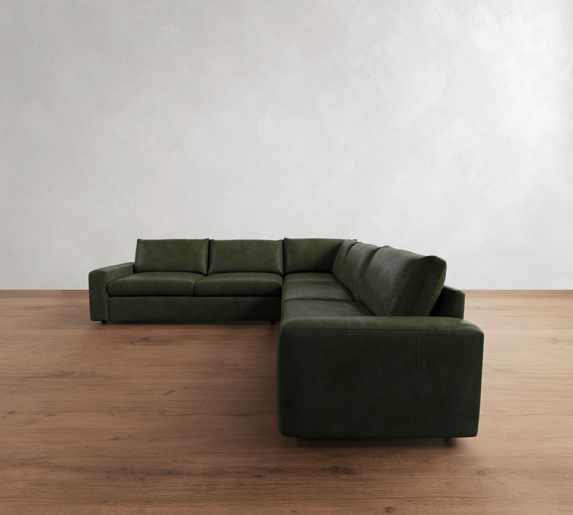 Sierra Leather 3-Piece L-Shaped Sectional (127") - thumbnail 3