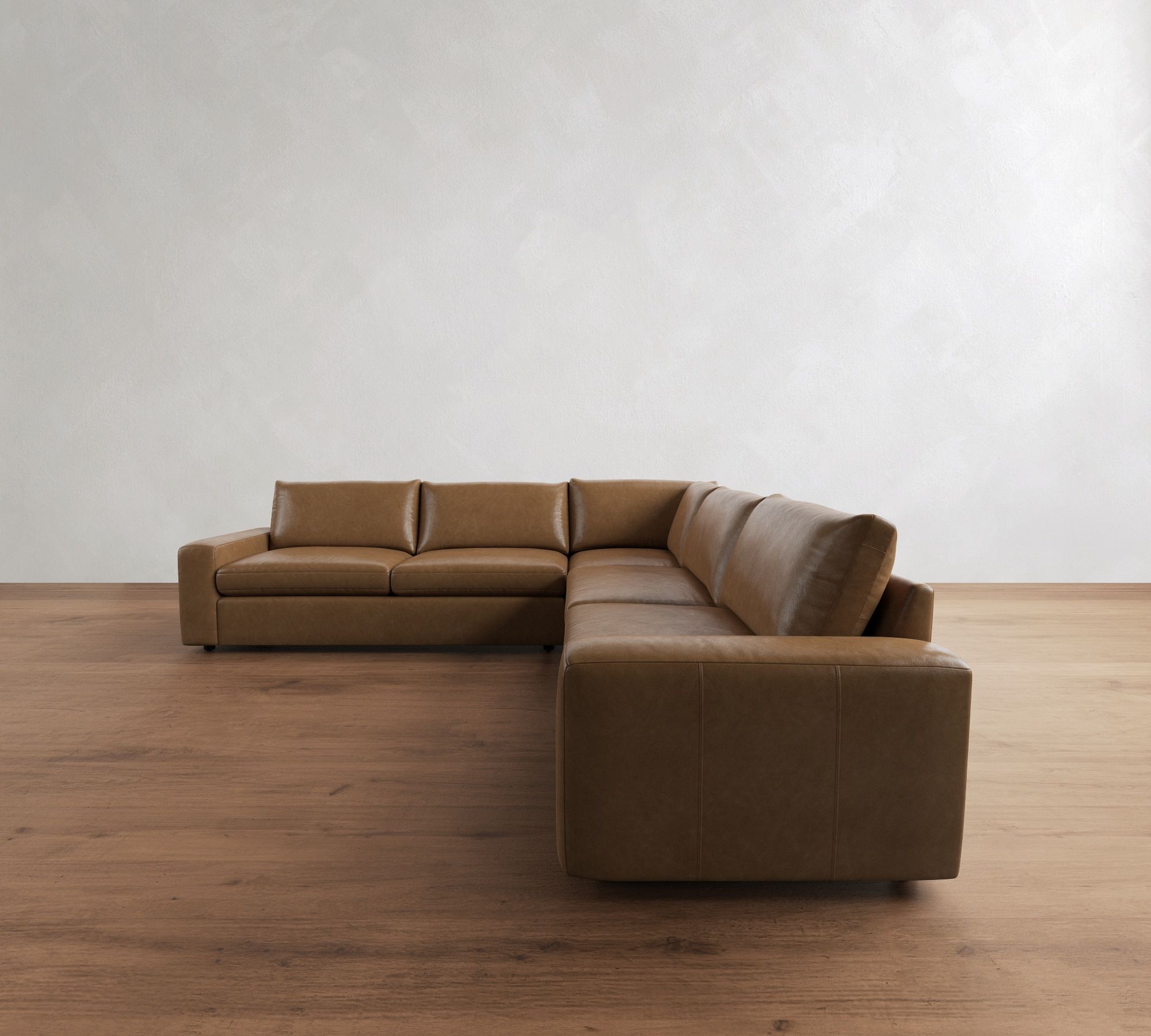 Sierra Leather 3-Piece L-Shaped Sectional (127") - thumbnail 6