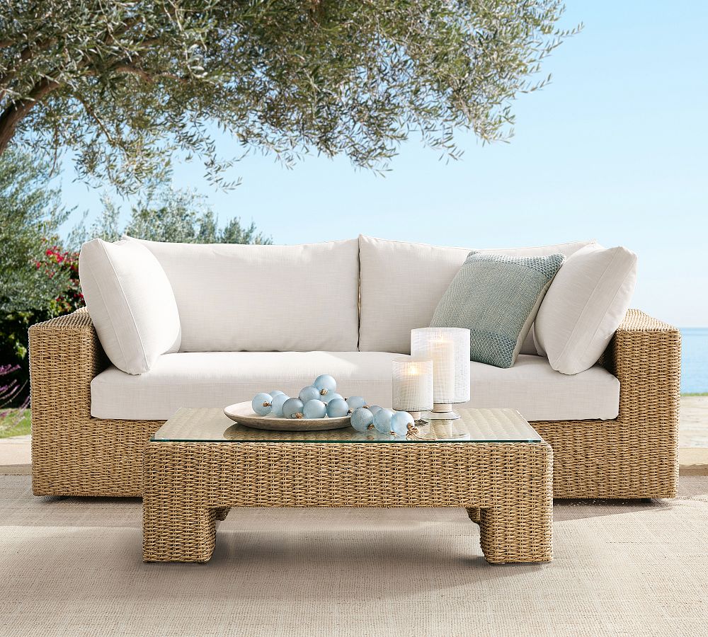 Kostas Wicker Rectangular Outdoor Coffee Table (50") by Pottery Barn