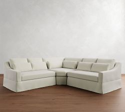 York Slope Arm Deep Seat Slipcovered 3-Piece L-Shaped Wedge Sectional (108")