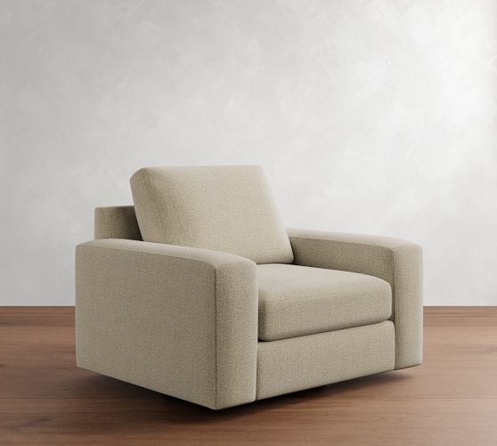 Big Sur Square Arm Swivel Chair by Pottery Barn