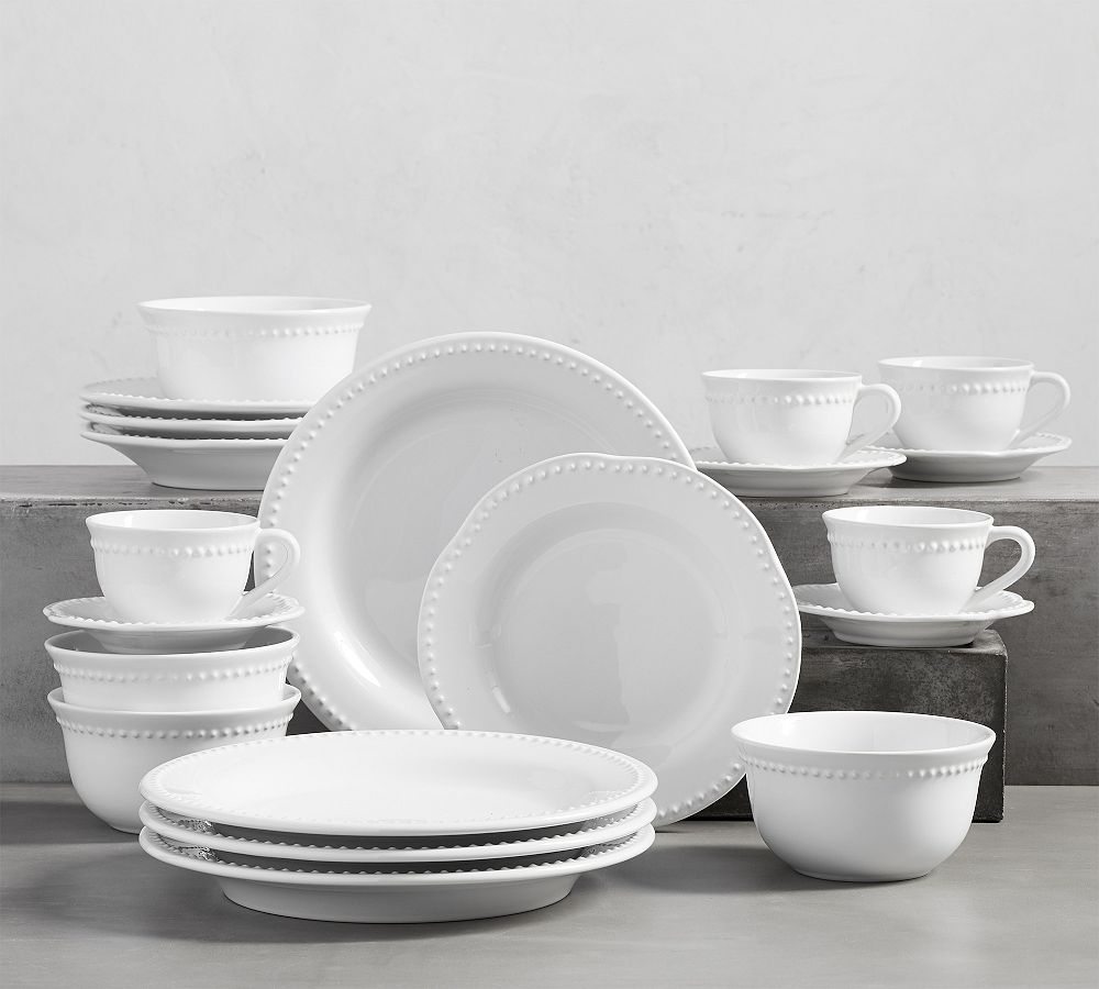 Emma Beaded Stoneware Dinnerware Collection by Pottery Barn