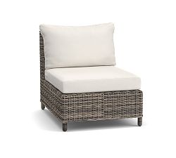 Open Box: Torrey All-Weather Wicker Outdoor Armless Chair - Canvas Natural, Wicker Charcoal Gray