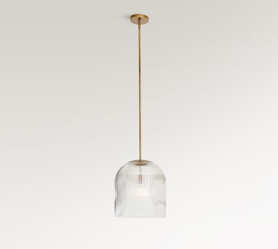 Cooper Ribbed Glass Pendant (5