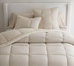 Open Box: European Flax Linen Waffle Comforter, King/Cal. King - Flax