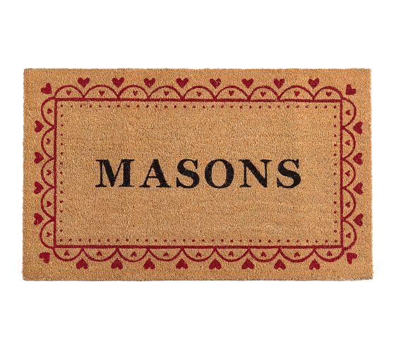 Personalized Hearts Doormat