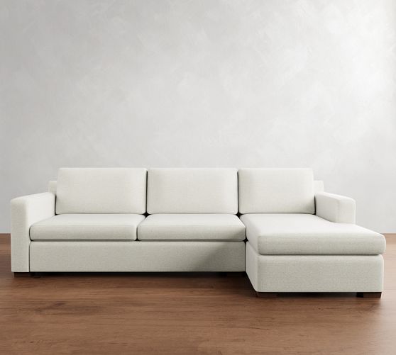 Shasta Square Arm Chaise Sleeper Sectional (117") by Pottery Barn