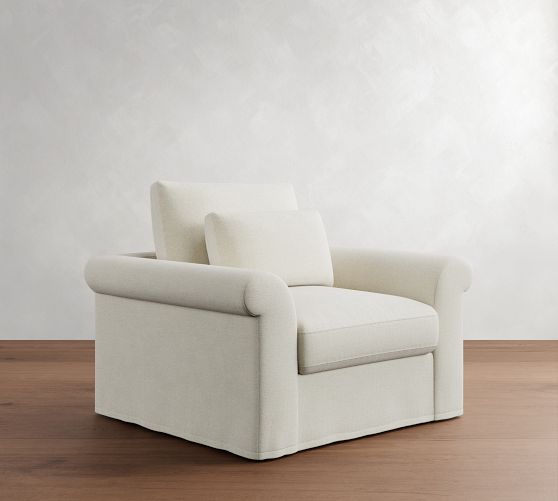 Westwood Roll Arm Deep Seat Slipcovered Chair by Pottery Barn